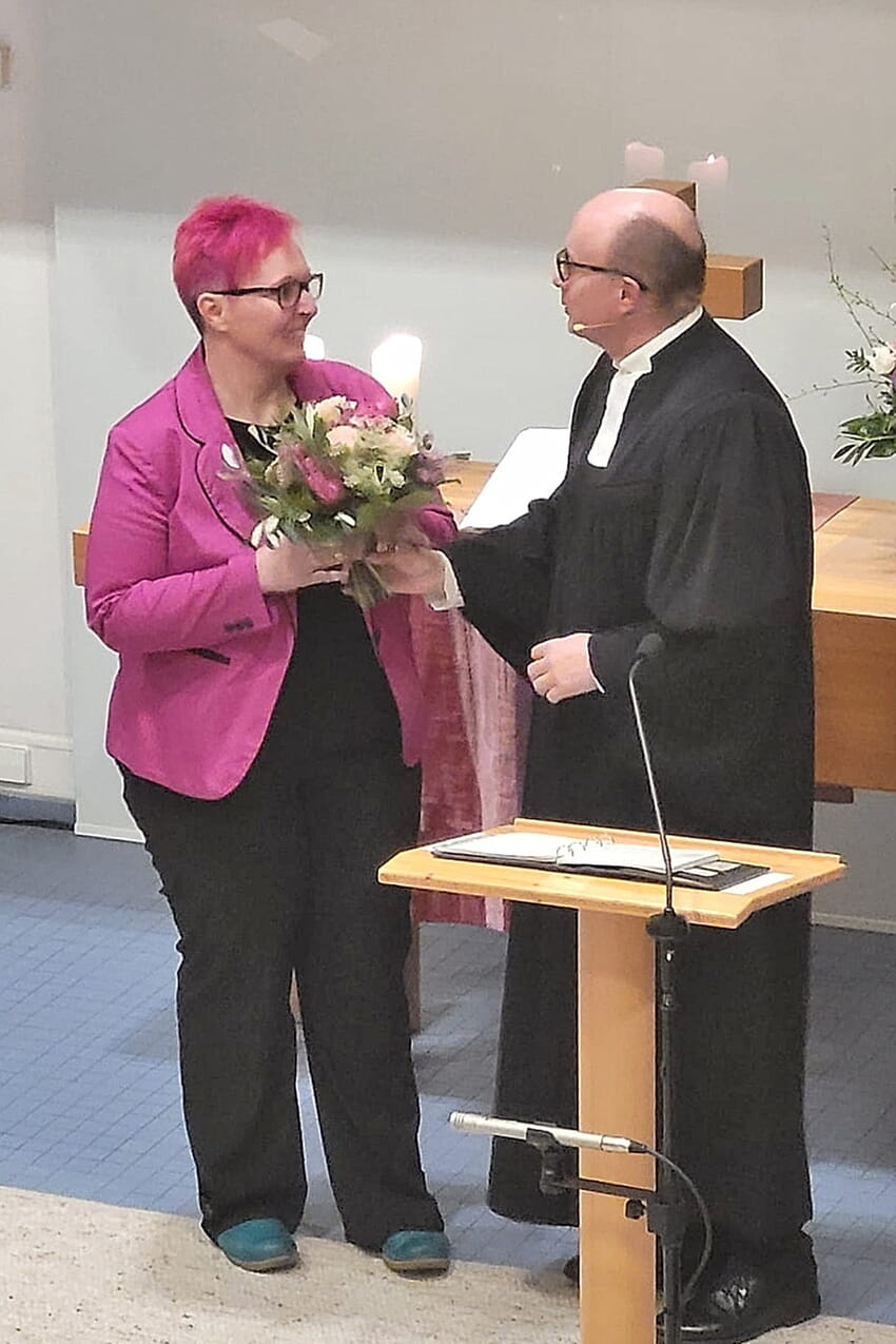 Anne Reiss, neue Obfrau und Pfarrer Holger Jeske-Hess