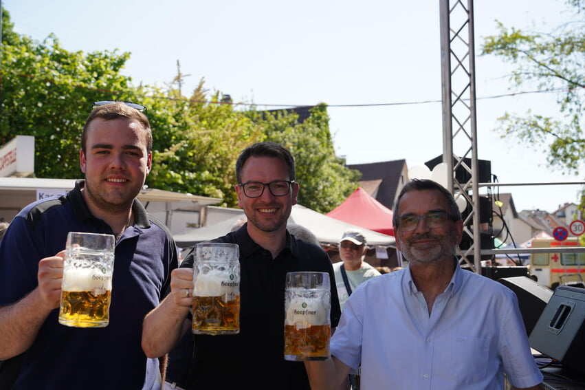 V.l. Ortschaftsrat & ARGE Vorsitzender Luca Tilichi, Bürgermeister Björn Kornmüller und Ortsvorsteher Joachim Karcher. Alle Fotos: ARGE