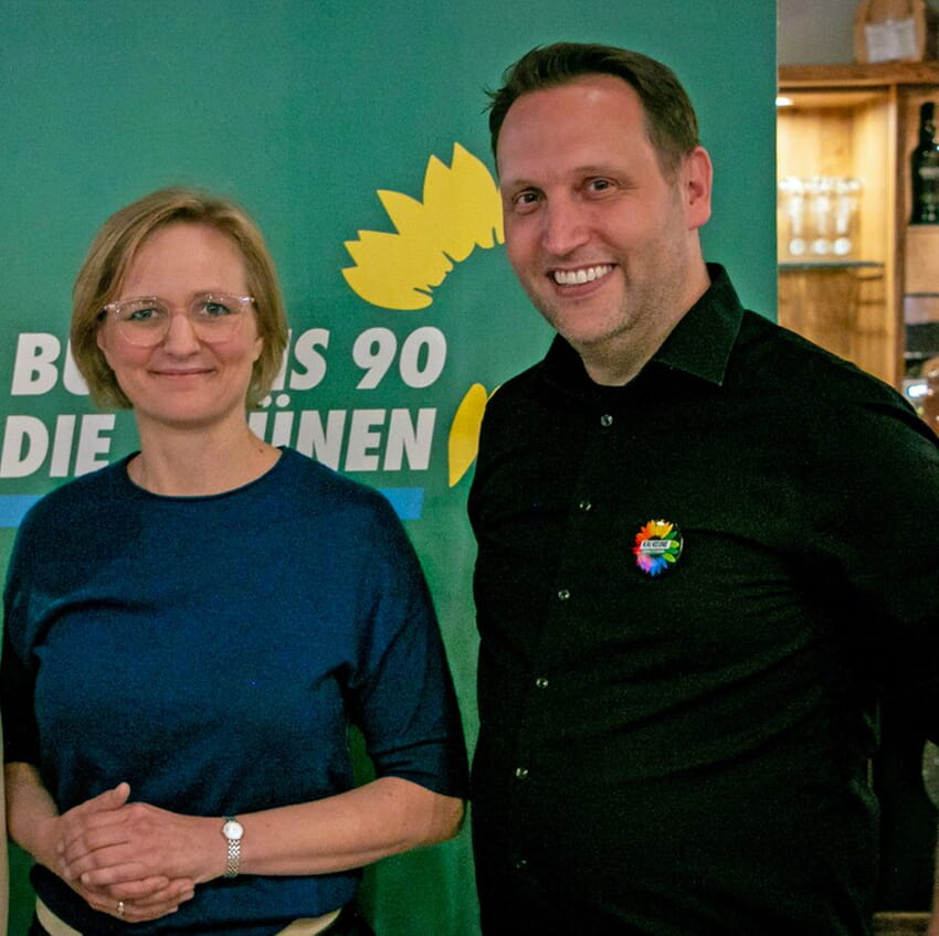 Bundesvorsitzende Franziska Brantner und Landtagskandidat Kai Keune