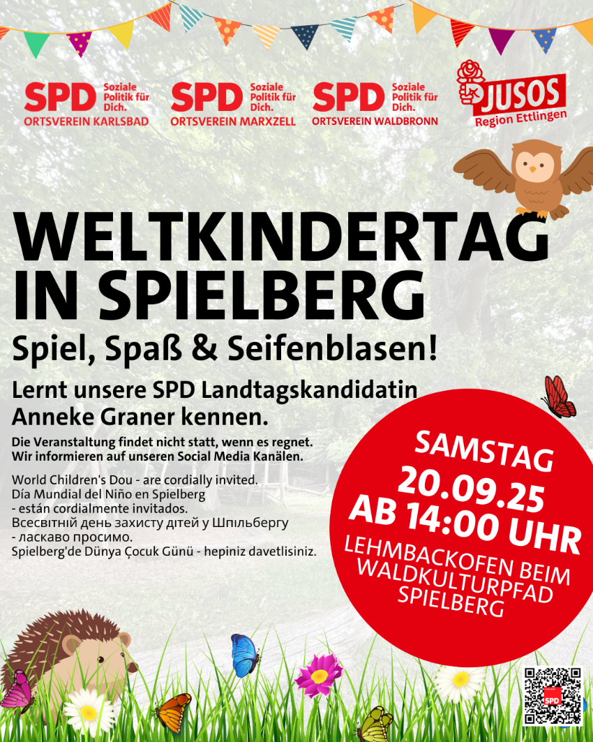 Weltkindertag in Spielberg - die SPD lädt ein.