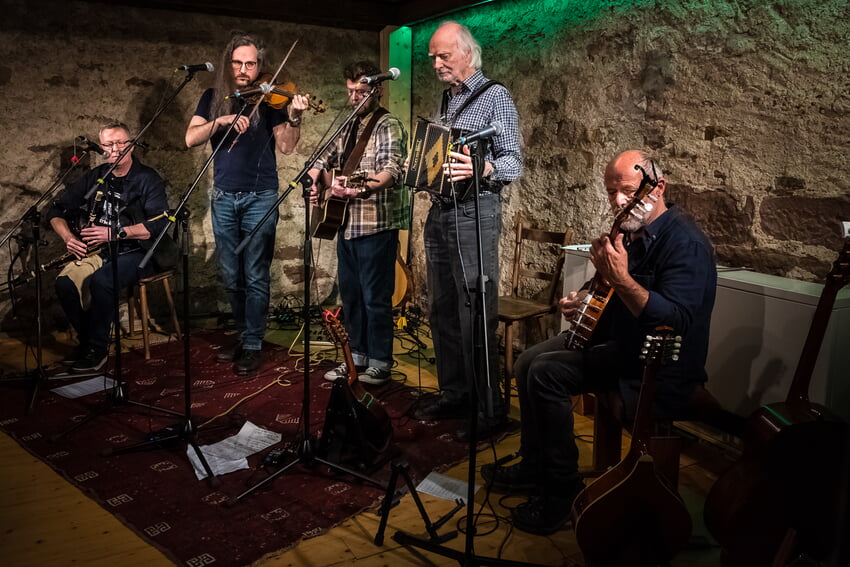 v.l.n.r. Christian Roch, Nicholas Cole, Seán Duffy, Peter Cole u. Uli Dörsch