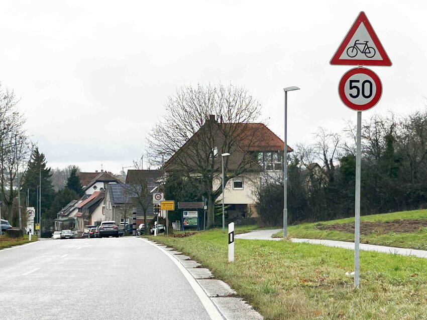 Ortseingang Langensteinbach von Auerbach kommend. Foto: Gemeinde Karlsbad
