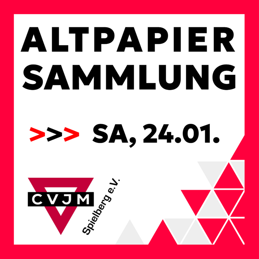 CVJM Spielberg Altpapiersammlung Januar 2026