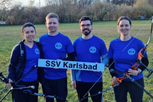 Mannschaft 1: Jannine und Cedric Rieger, Patrick Tschall, Deborah Weingärtner (v.l.n.r.)