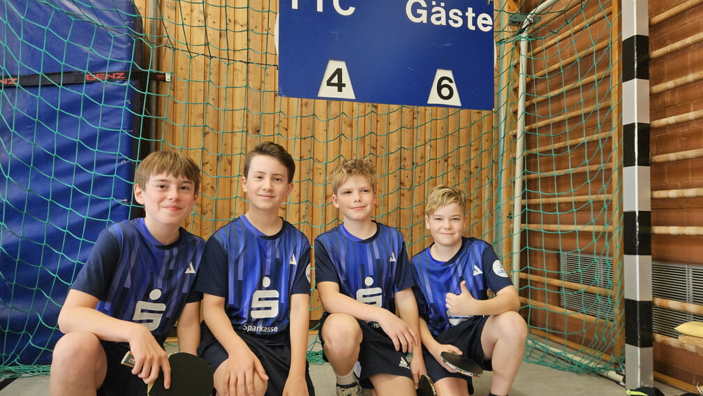 U13 des TTC. v.l. Jakob Hamannt, Leon B&uuml;chle, Jakob Stegmeier und Leon Rieger. Es fehlen: Maximilian Heinzl und Tim Schr&ouml;ter