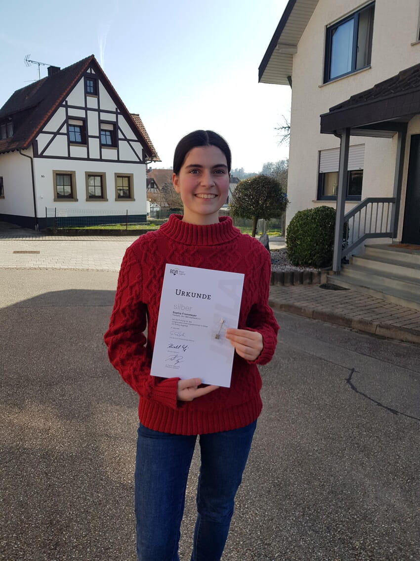 Sophia Frommeyer mit dem JMLA in Silber