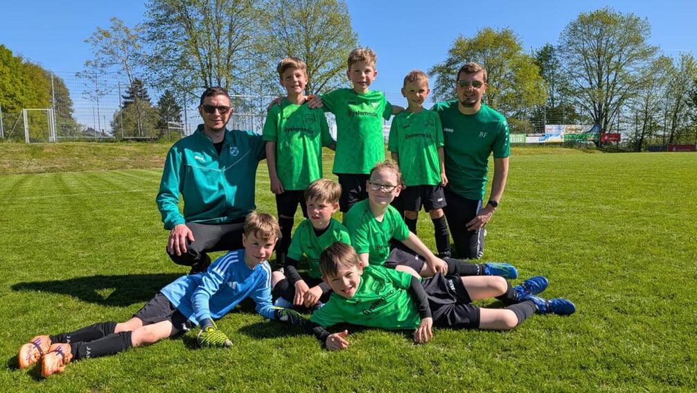 F&uuml;r unseren TSV Auerbach am Ball: Marlon (TW), Nico (TW), Lukas (7 Tore), Matteo (2 Tore), Milo, Matti und Maxi