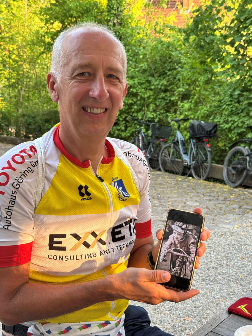 Karlsbads erfolgreichster Einzelradler Michael Schenk fühlte sich schon im Alter von 5 Jahren im Rennradsattel wohl. Fotos: Gemeinde Karlsbad