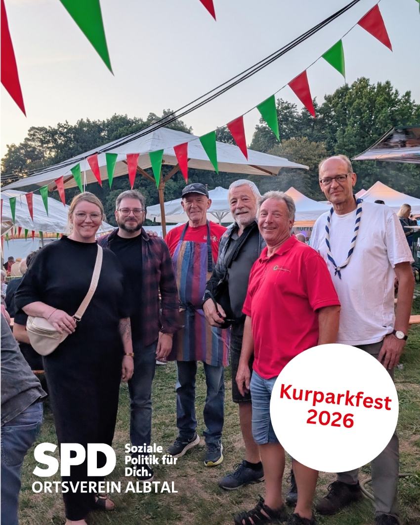 SPD Albtal vor Ort: Corinna und Sven Deckenhoff, Klaus Bechtel, Franz Massino, Harry Reiser und Jens Puchelt