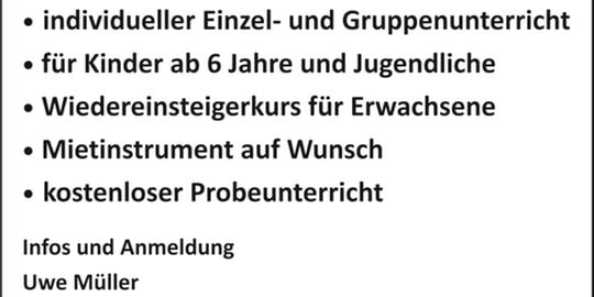 Neue Fr&uuml;herziehungs- und Instrumentalkurse