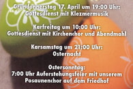 Terminübersicht 10. - 17. April