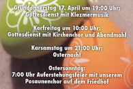 Terminübersicht   17. - 24. April