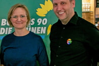 Talk im Biergarten mit unserer Bundesvorsitzenden Franziska Brantner