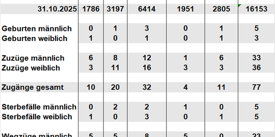 Bevölkerungsfortschreibung November 2025