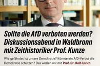  Wie l&auml;sst sich Demokratie sch&uuml;tzen? - Fachvortrag im Eventhaus Waldbronn am 22. Januar