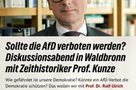 Wie l&auml;sst sich Demokratie sch&uuml;tzen? - Fachvortrag im Eventhaus Waldbronn am 22. Januar