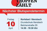 Blutspende am 10. April in Karlsbad-Ittersbach