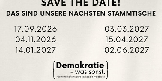 Jetzt schon notieren - unsere Stammtische