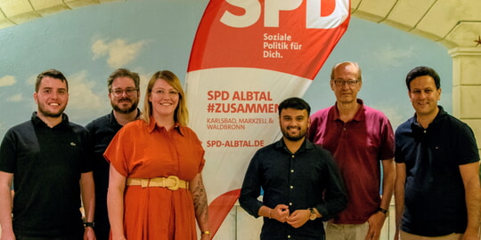 SPD Albtal: Corinna und Sven Deckenhoff, Klaus Bechtel, Franz Massino, Harry Reiser und Jens Puchelt 