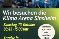 Wir besuchen am 10. Oktober die Klima Arena in Sinsheim